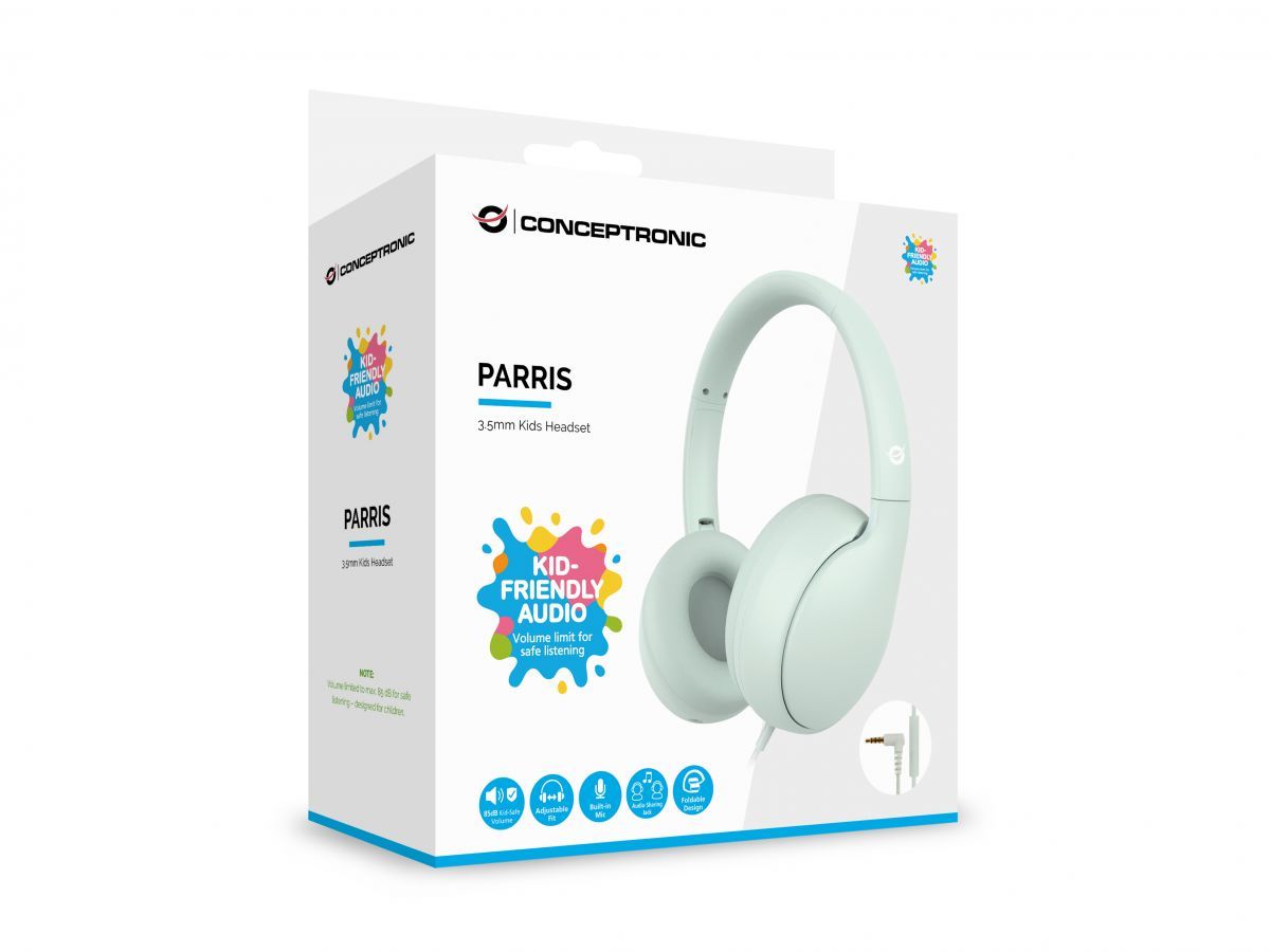 Conceptronic  PARRIS04GT 3.5mm Kids Headset Green