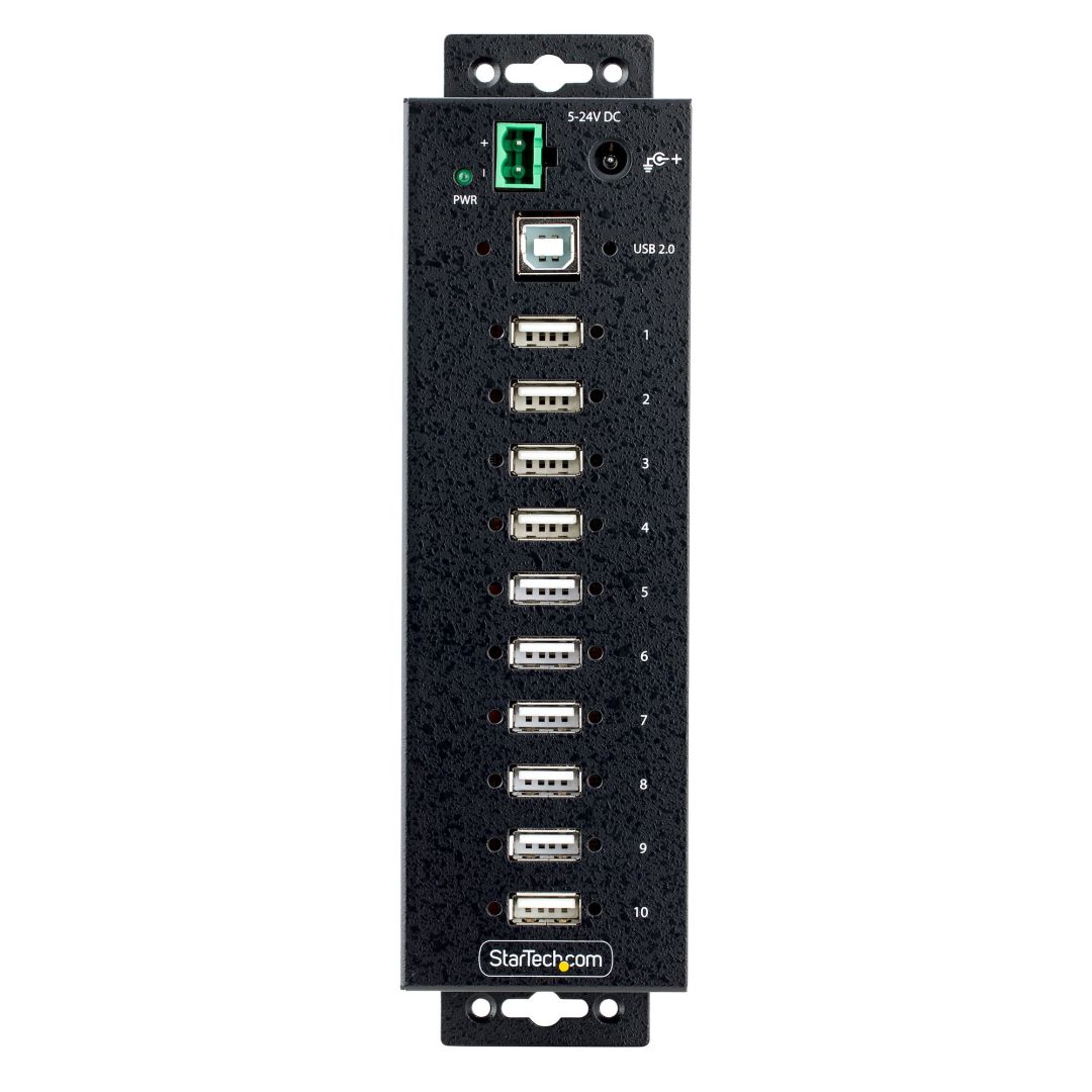 Startech 10-portos USB2.0 HUB Black
