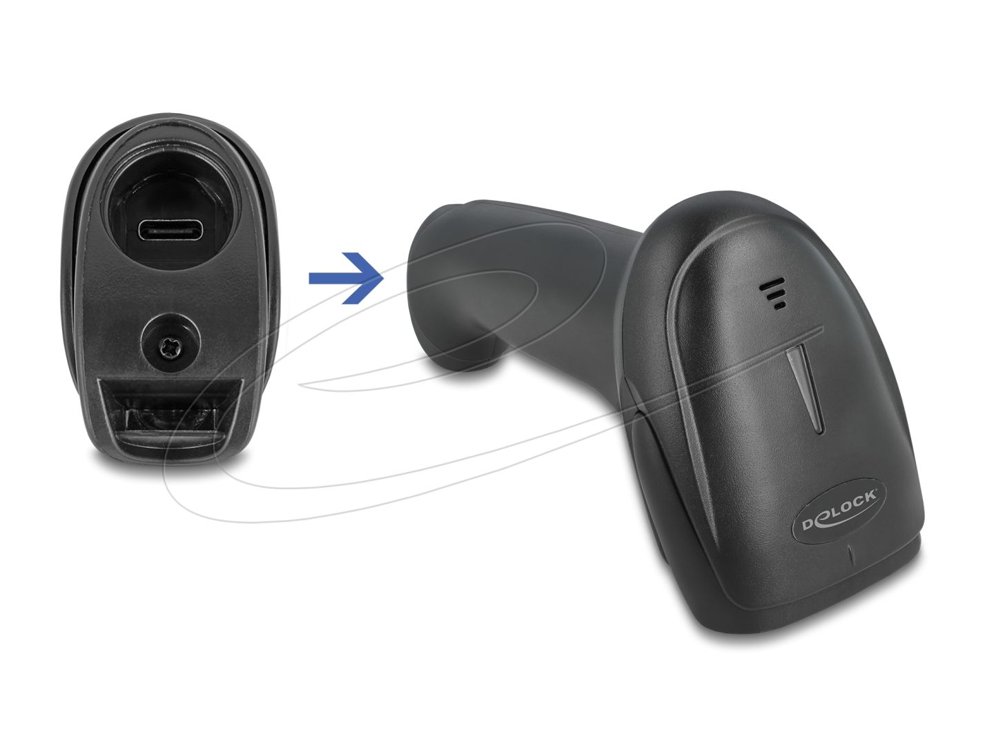 DeLock Barcode Scanner 1D and 2D for 2.4 GHz, Bluetooth or USB Type-C