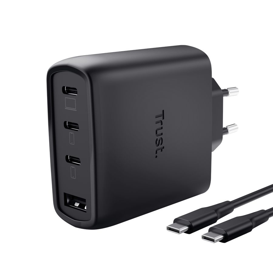 Trust Maxo 65W 4-Port GaN USB Charger Black