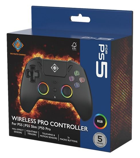 Deltaco Wireless PS5 Pro Gamepad Black