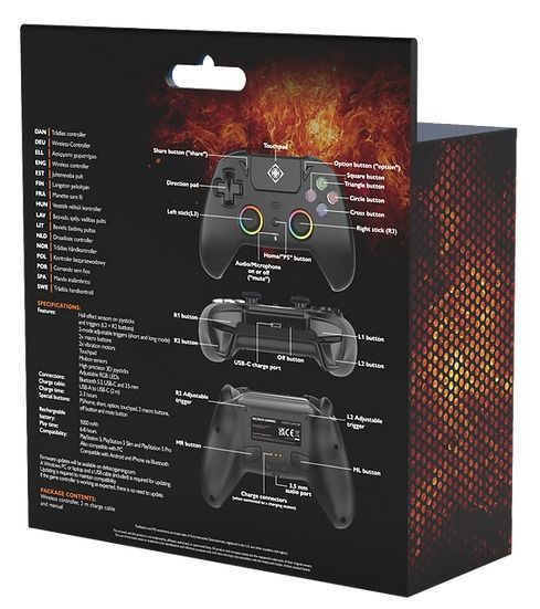 Deltaco Wireless PS5 Pro Gamepad Black