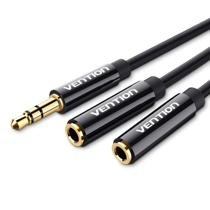 Vention 3,5mm Jack to 2x3,5mm Jack Splitter Cable 0,3m Black