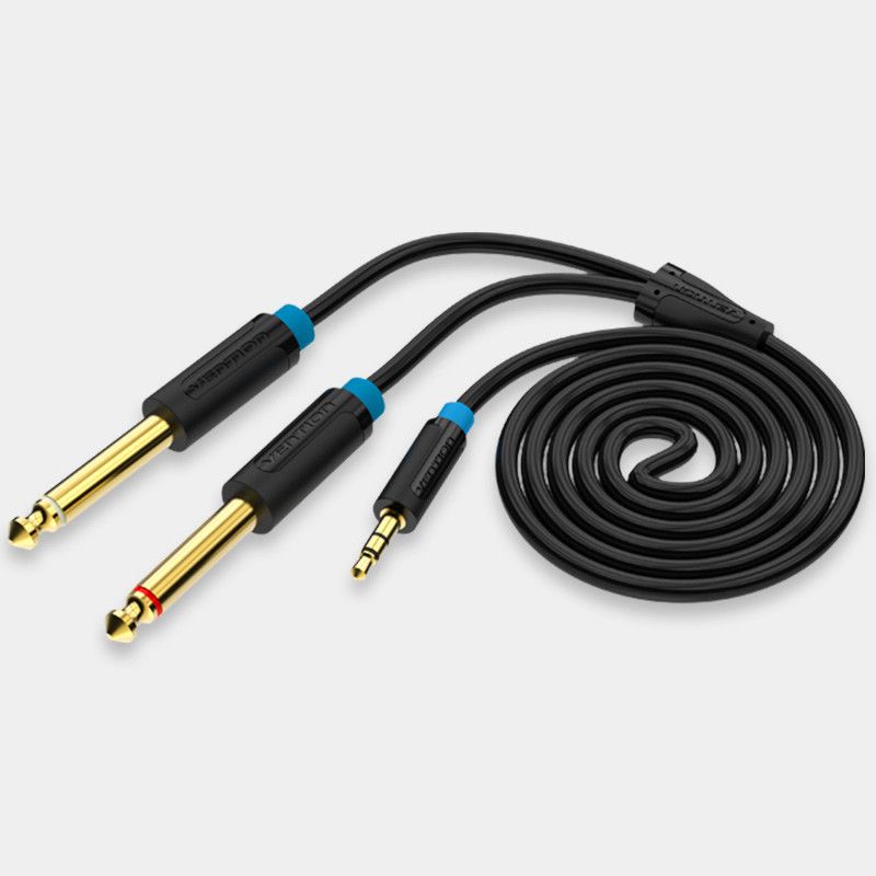 Vention 3,5mm Jack to 2x6,35mm Jack Cable 1m Black