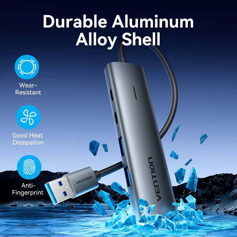 Vention 5-portos USB3.0 HUB Grey