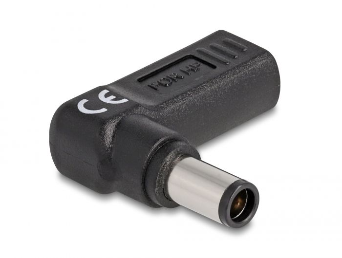 DeLock Adapter for Laptop Charging Cable USB Type-C female to HP 7.4 x 5.0 mm male 90° angled
