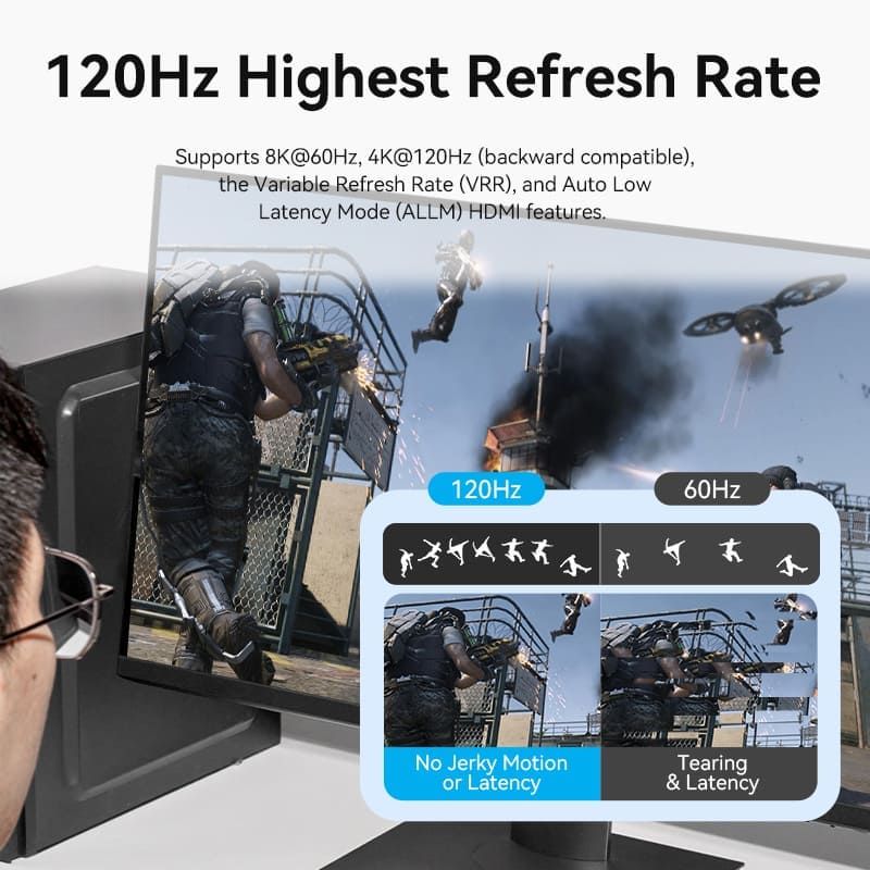 Vention 2-Port Bi-Directional 8K HDMI Switcher Grey