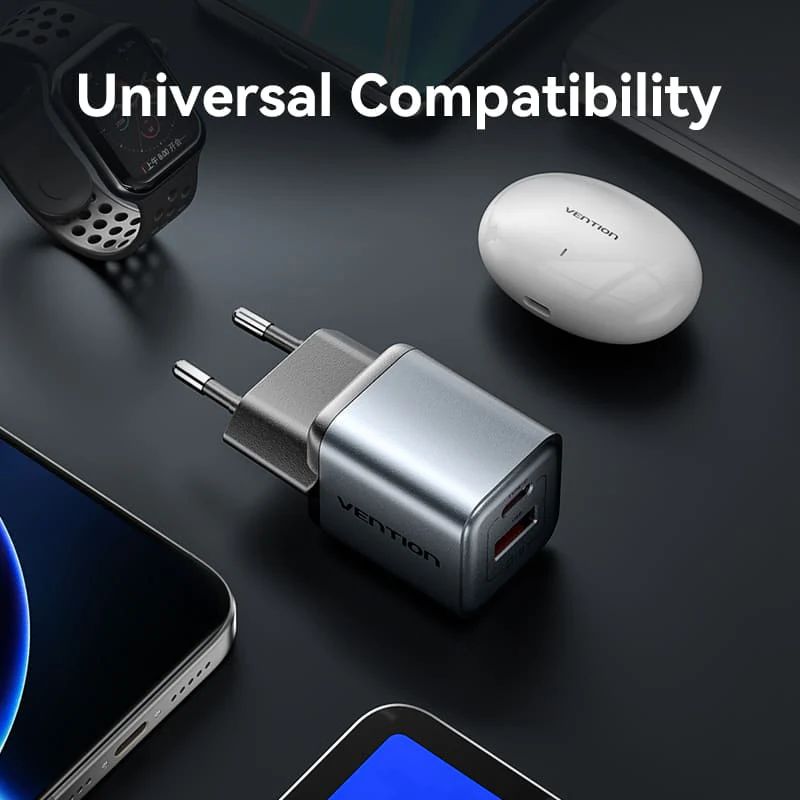 Vention 2-Port USB Charger Grey