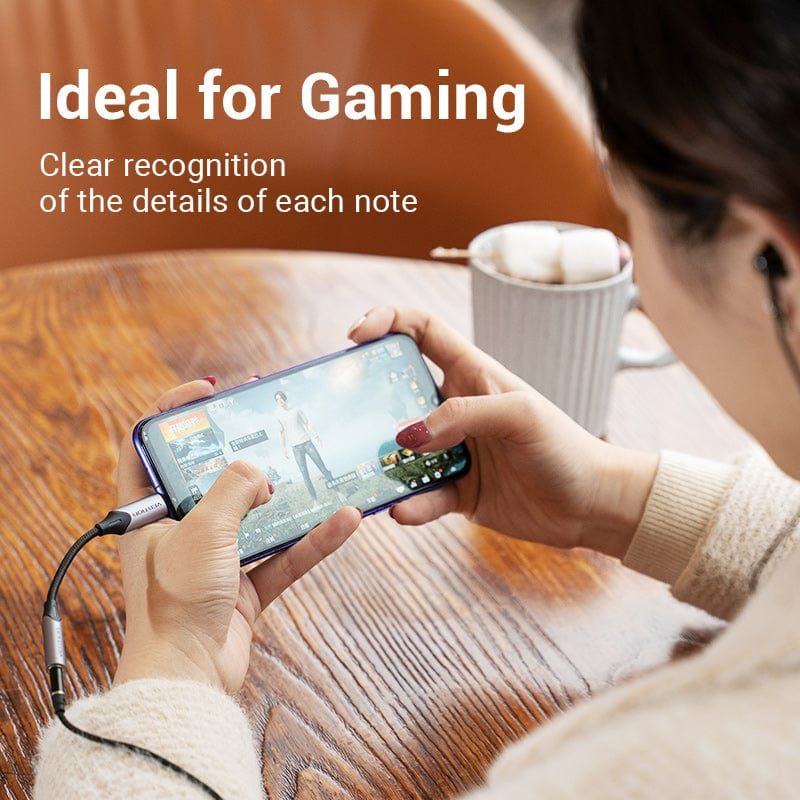 Vention USB-C Male to 3.5MM Earphone Jack With DAC Adapter Grey