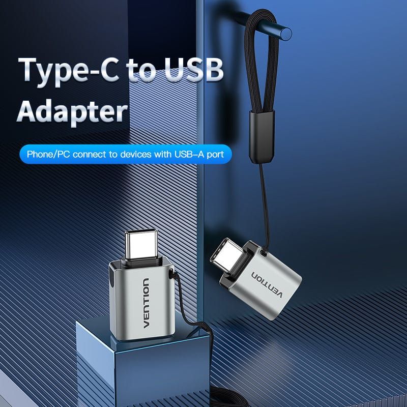 Vention USB-C Male to USB 3.0 Female OTG Adapter Gray