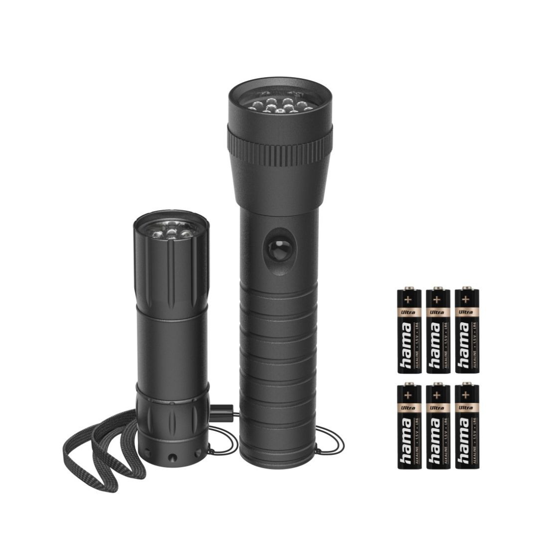 Hama FL-Duo LED zseblámpa Black (2 db)