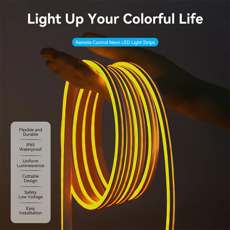 Vention Silicone Neon LED Strip Lights 5m with IR Remote and USB 5V Power Supply