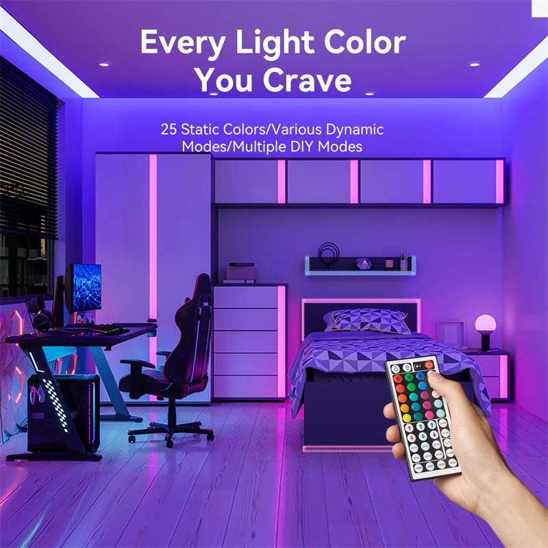 Vention Silicone Neon LED Strip Lights 2m with IR Remote and USB 5V Power Supply