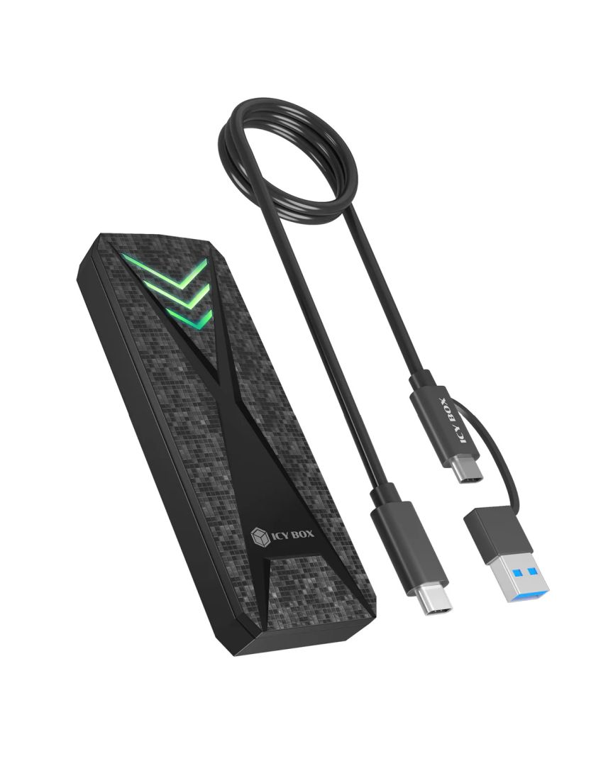 Raidsonic IcyBox IB-1805ML-CU31 M.2 NVMe SSD enclosure with USB 3.2 Gen 2 Type-C and RGB light