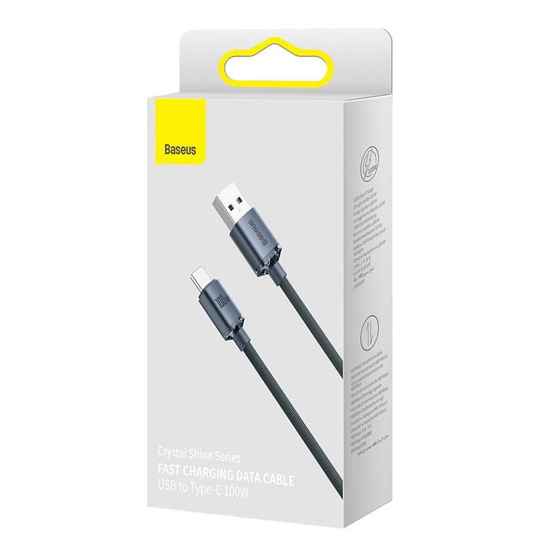 Baseus Crystal Shine USB - USB-C kábel 100W 2m Black