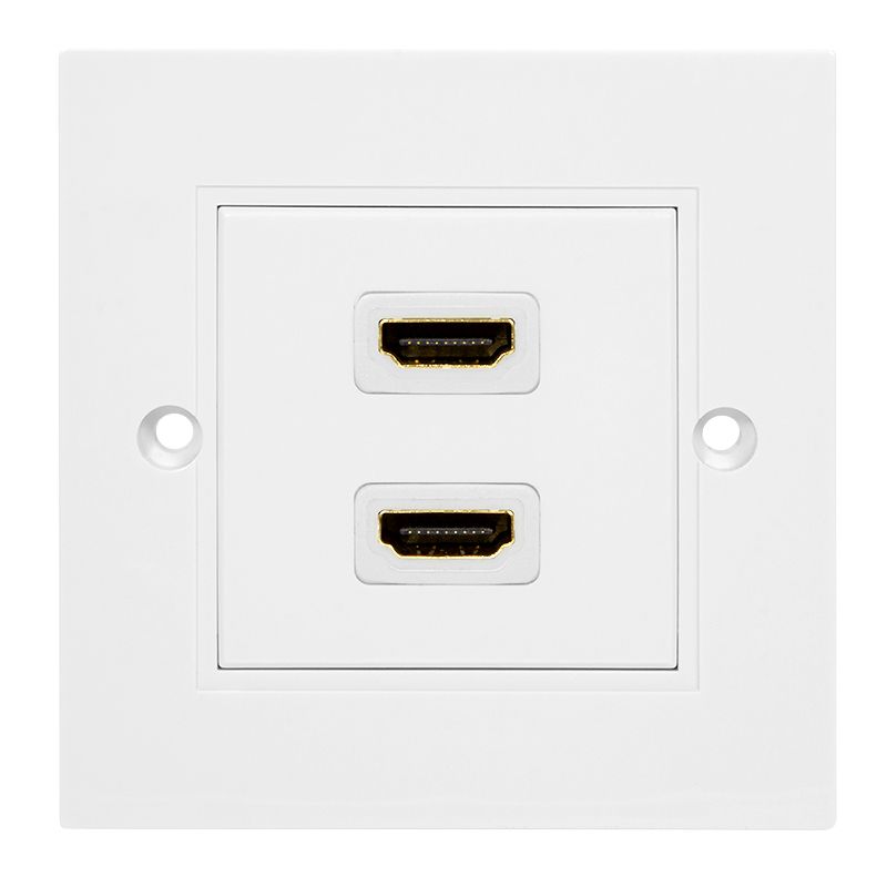 Logilink HDMI wall plate 2-port with 2x HDMI-A cable F/F 4K/30 Hz White