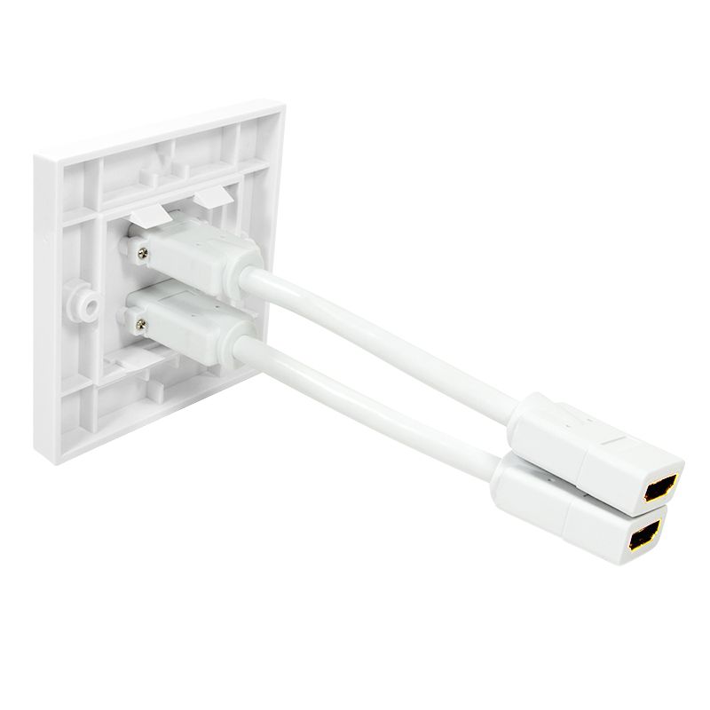 Logilink HDMI wall plate 2-port with 2x HDMI-A cable F/F 4K/30 Hz White