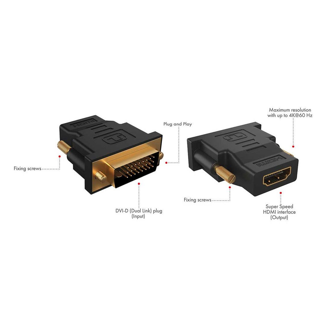 Raidsonic DVI-D (24+1) to HDMI Adapter Black