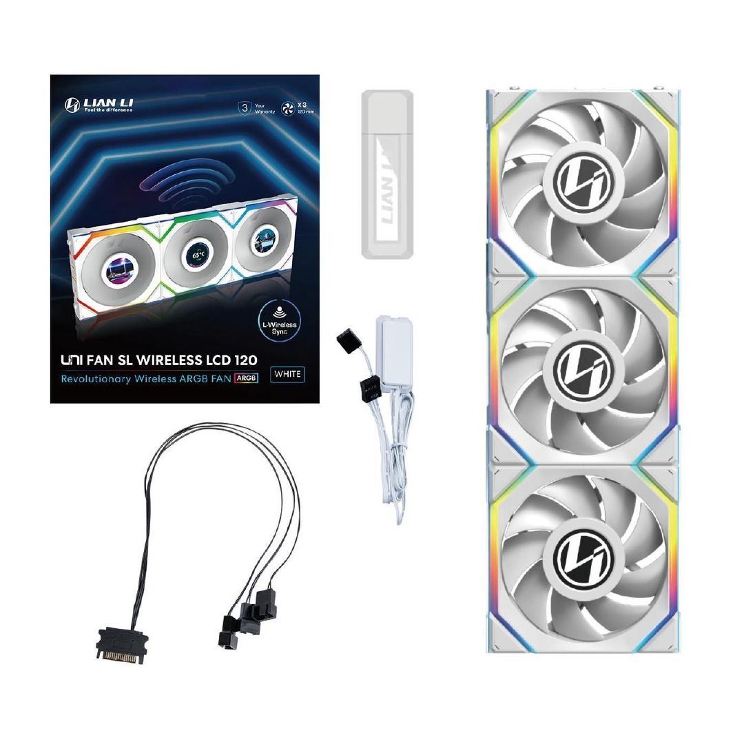 Lian Li UNI FAN SL Wireless LDC 120 White (3-Pack)