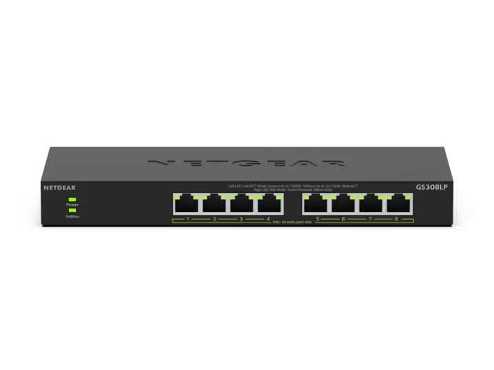 Netgear GS308LP 8-Port Gigabit Ethernet Unmanaged Essentials PoE+ Switch