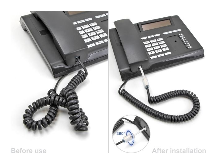 DeLock Telephone Cable RJ10 plug to RJ10 jack with connection cable 30 mm Transparent/White