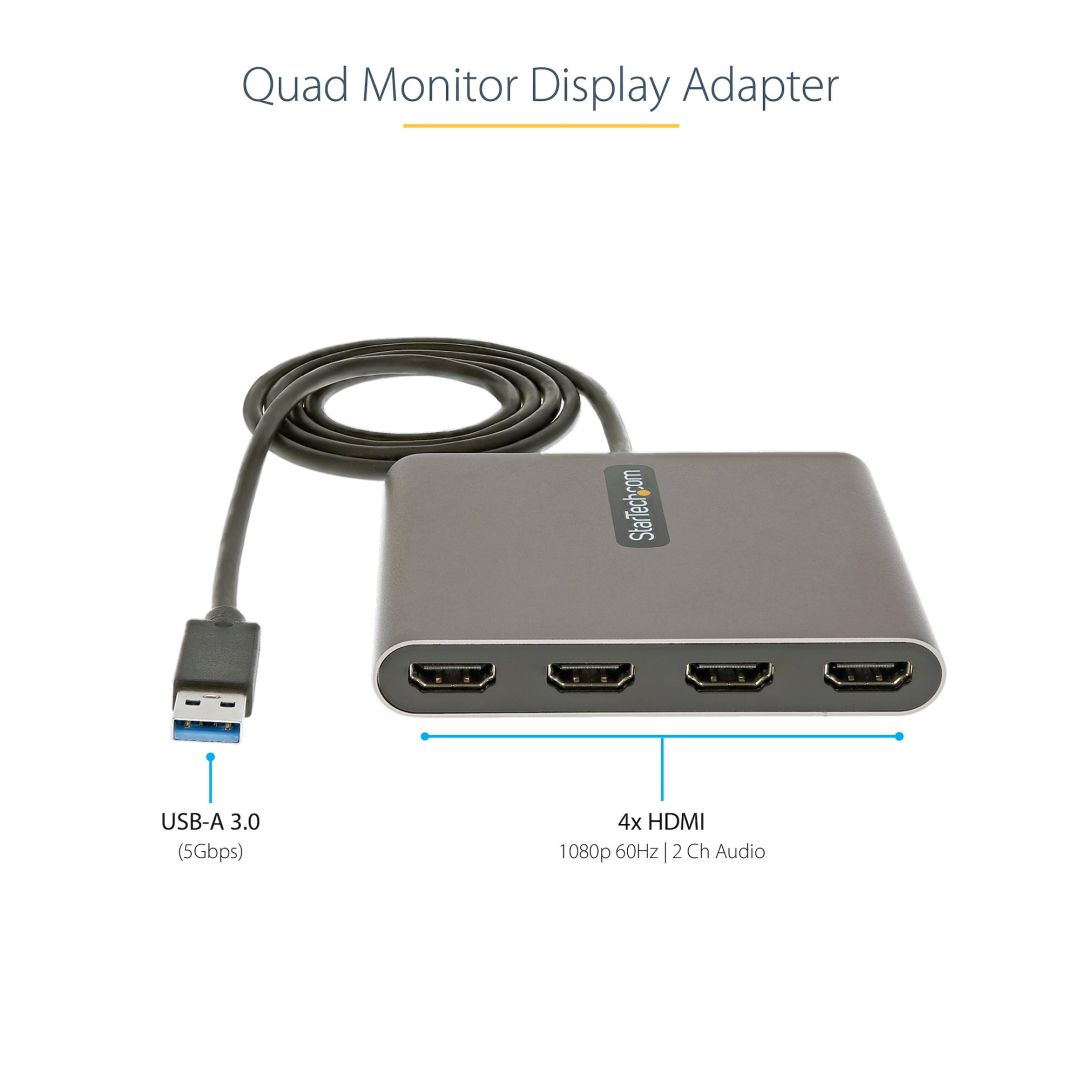 Startech USB 3.0 to Quad HDMI Adapter