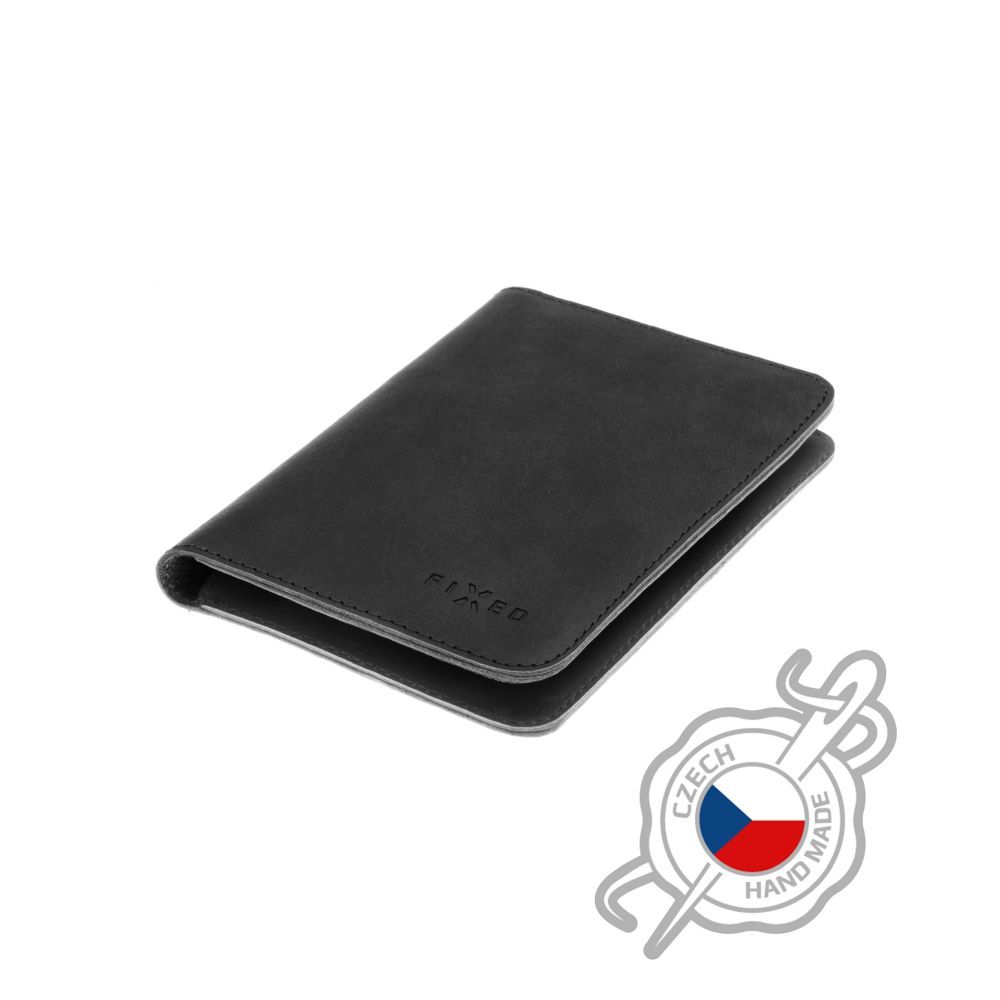 FIXED Leather wallet Passport, passport size, black