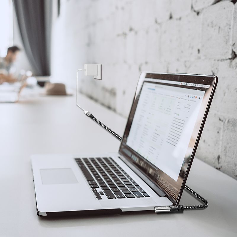 Logilink Type-C cable C/M 90° to USB-C/F 5m Black/Grey