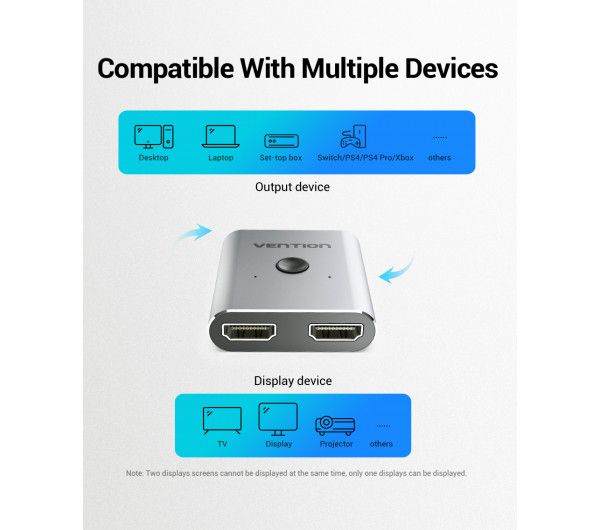 Vention 2-Port HDMI Switch Silver