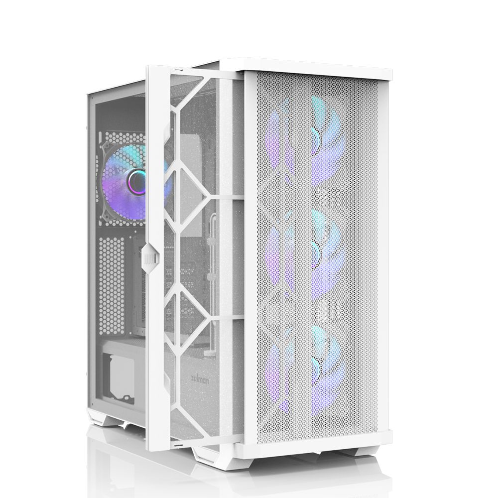 Zalman Z10 Duo RGB Tempered Glass White
