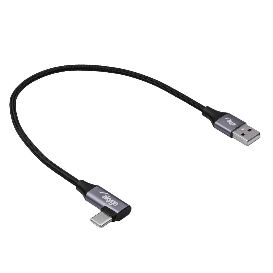 Akyga AK-USB-58 USB A (m) / USB type C (m) 60W Cable 0,3m Black