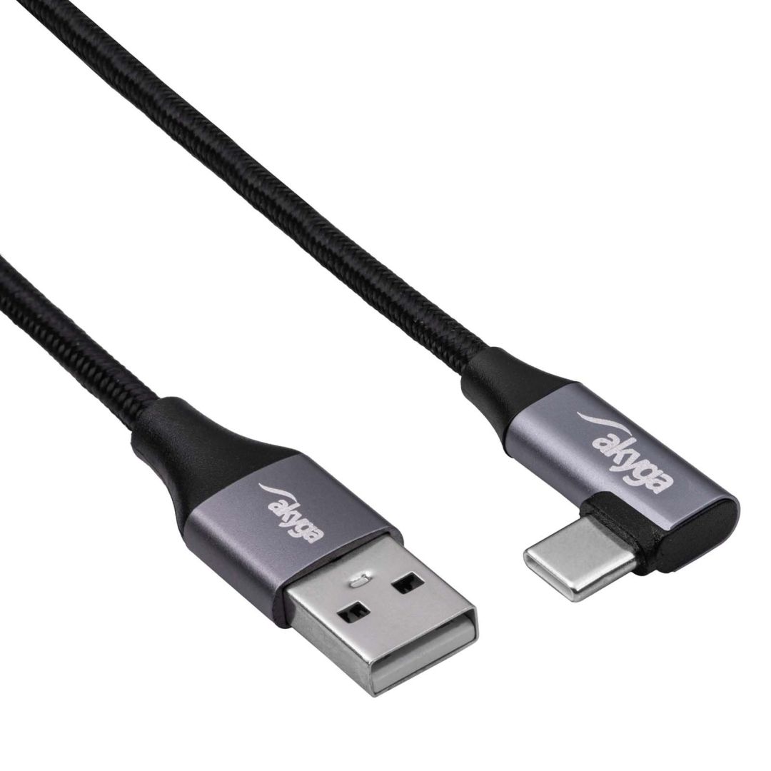 Akyga AK-USB-58 USB A (m) / USB type C (m) 60W Cable 0,3m Black