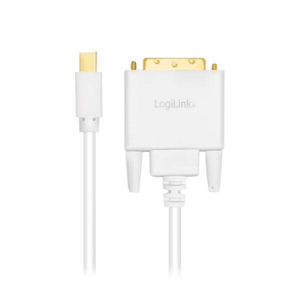 Logilink Mini DisplayPort (male) - DVI-D(24+1) Dual Link (male) 1080p 1,8m White