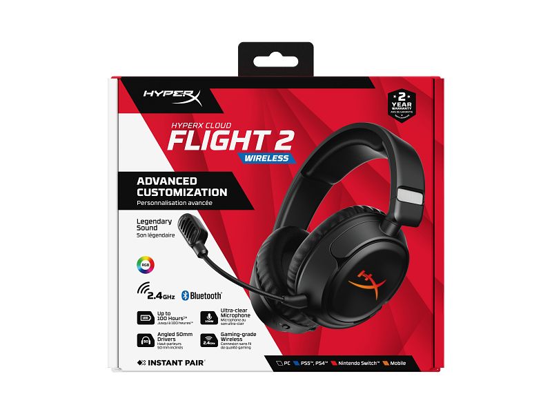 HP HyperX Cloud Flight 2 Wireless Bluetooth Gaming Headset Black