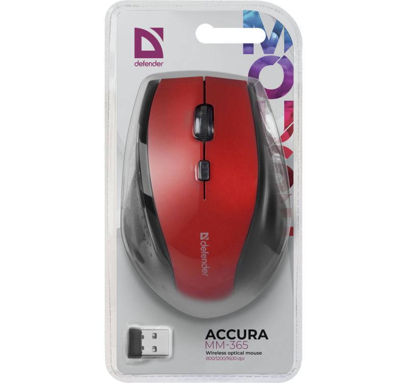 Defender MM-365 Wireless Mouse Black/Red