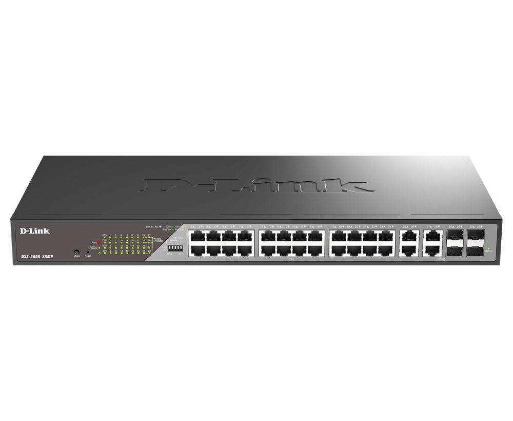 D-Link DSS-200G-28MP 28-Port Gigabit Ethernet PoE+ Surveillance Switches