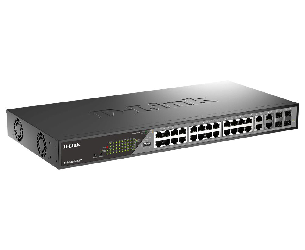 D-Link DSS-200G-28MP 28-Port Gigabit Ethernet PoE+ Surveillance Switches