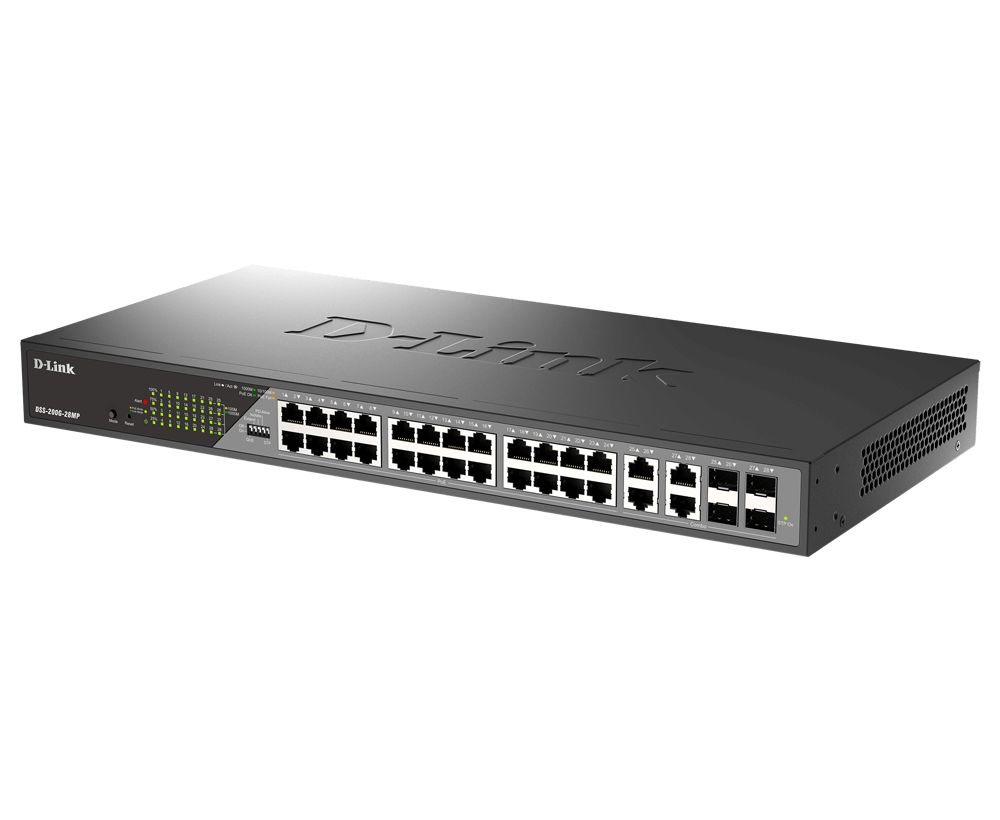 D-Link DSS-200G-28MP 28-Port Gigabit Ethernet PoE+ Surveillance Switches