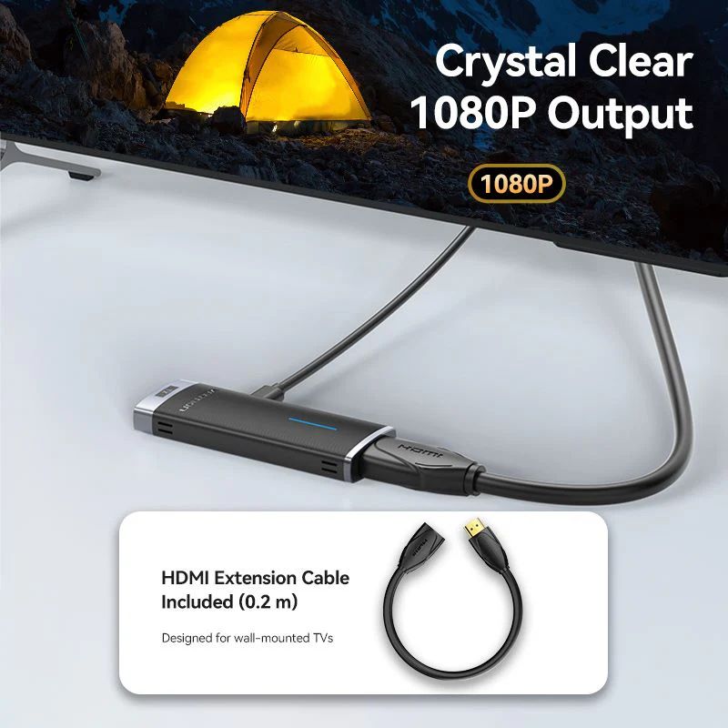 Vention Wireless HDMI Transmitter and Receiver 5GHz, 40m Black