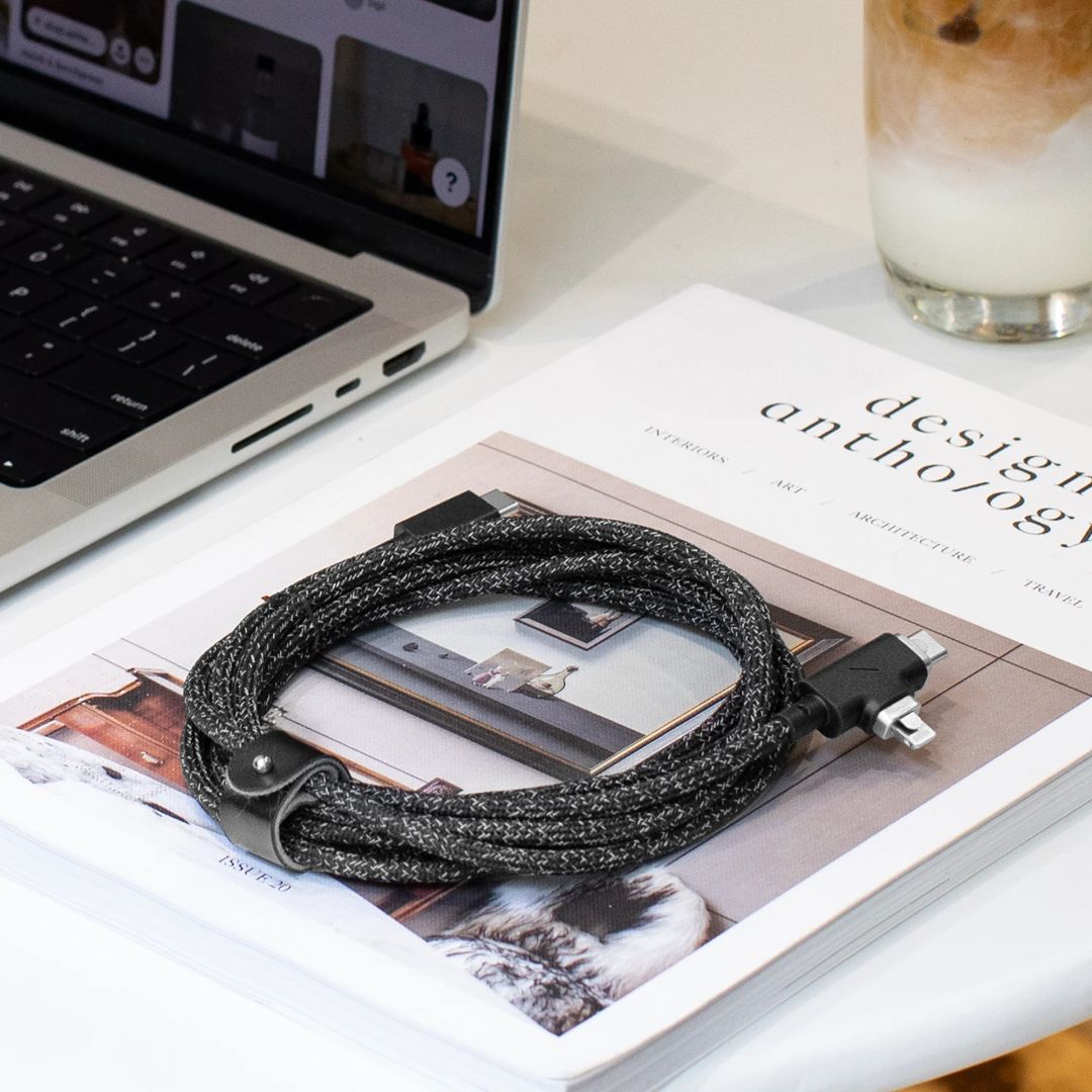 Native Union Belt Duo Pro USB-C to USB-C, Lightning cable 2,4m Zebra