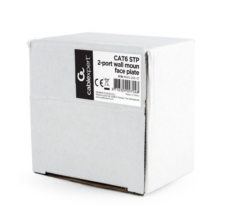 Gembird CAT6 STP 2-port wall mount face plate