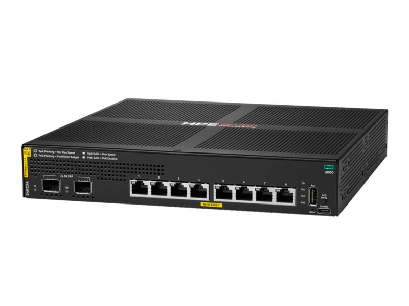 HP Aruba CX 6000 8-Port PoE Switch Black