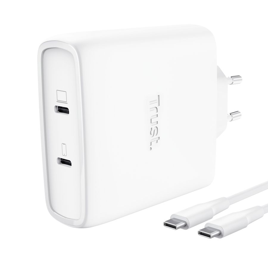 Trust Maxo 100W 2-Port USB-C GaN Charger White