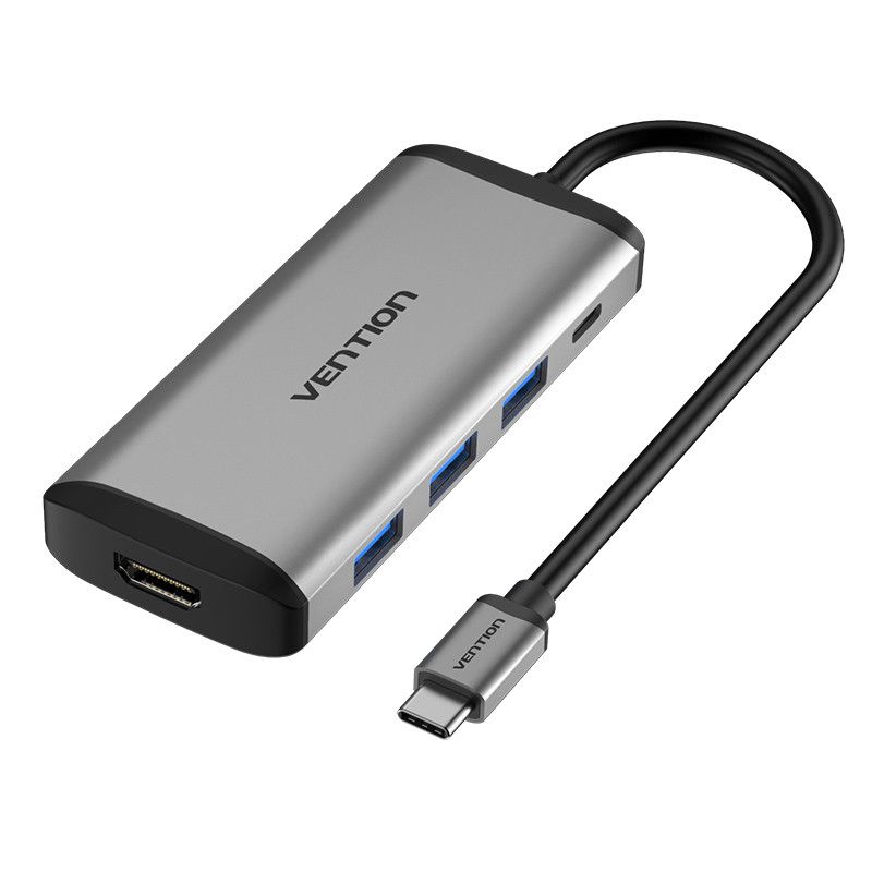 Vention 5-in-1 USB-C Docking Station Silver/Black