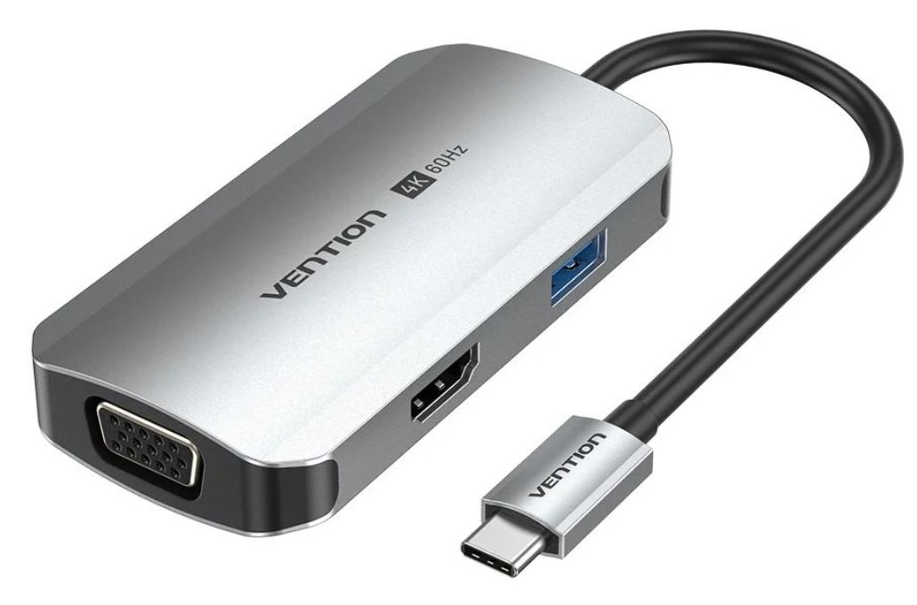 Vention 4-in-1 USB-C Docking Station Silver