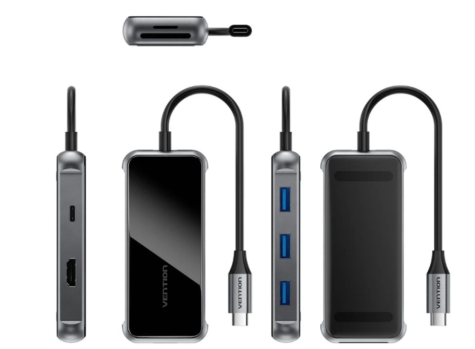 Vention 7-in-1 USB-C Docking Station Silver/Black
