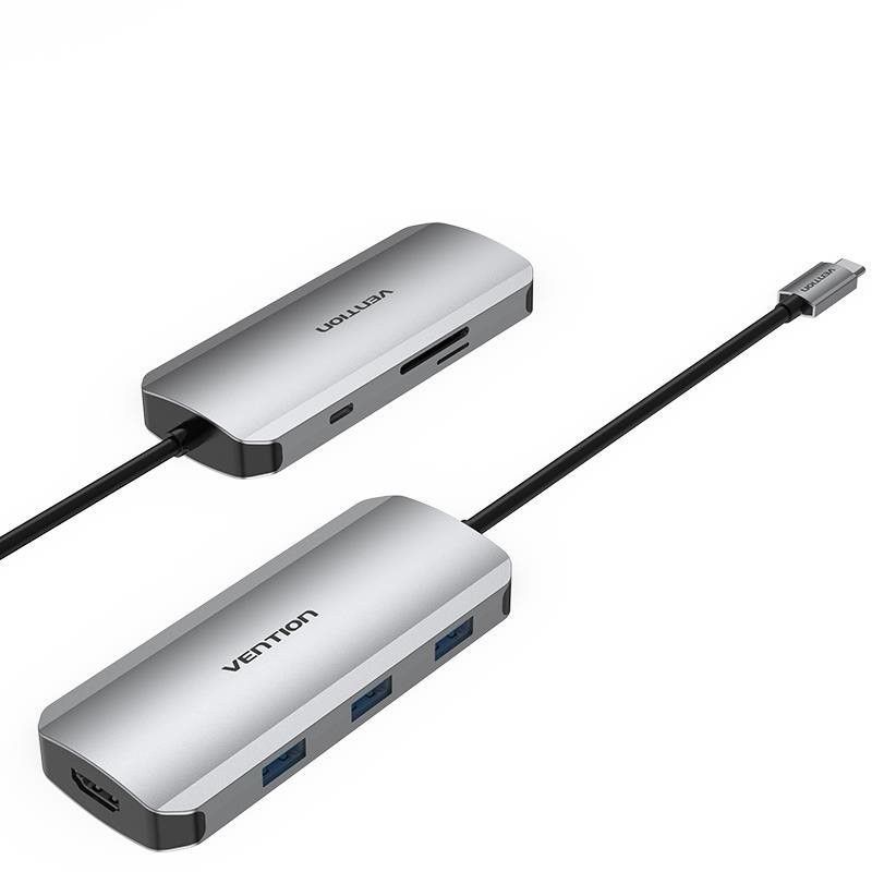 Vention 7-in-1 USB-C Docking Station Silver