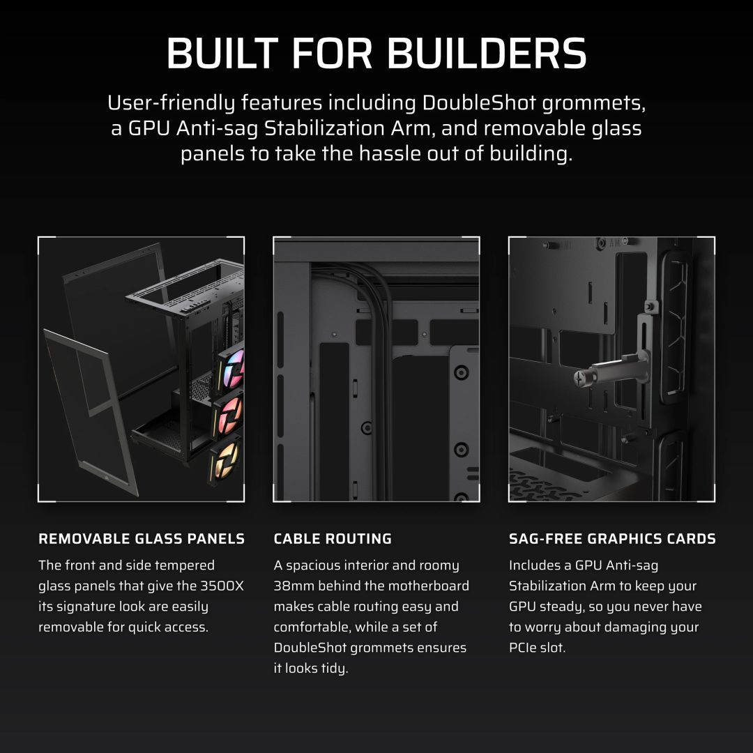 Corsair 3500X LX-R RGB iCUE Link Tempered Glass Black