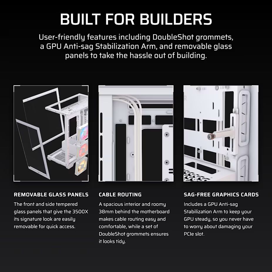 Corsair 3500X LX-R RGB iCUE Link Tempered Glass White