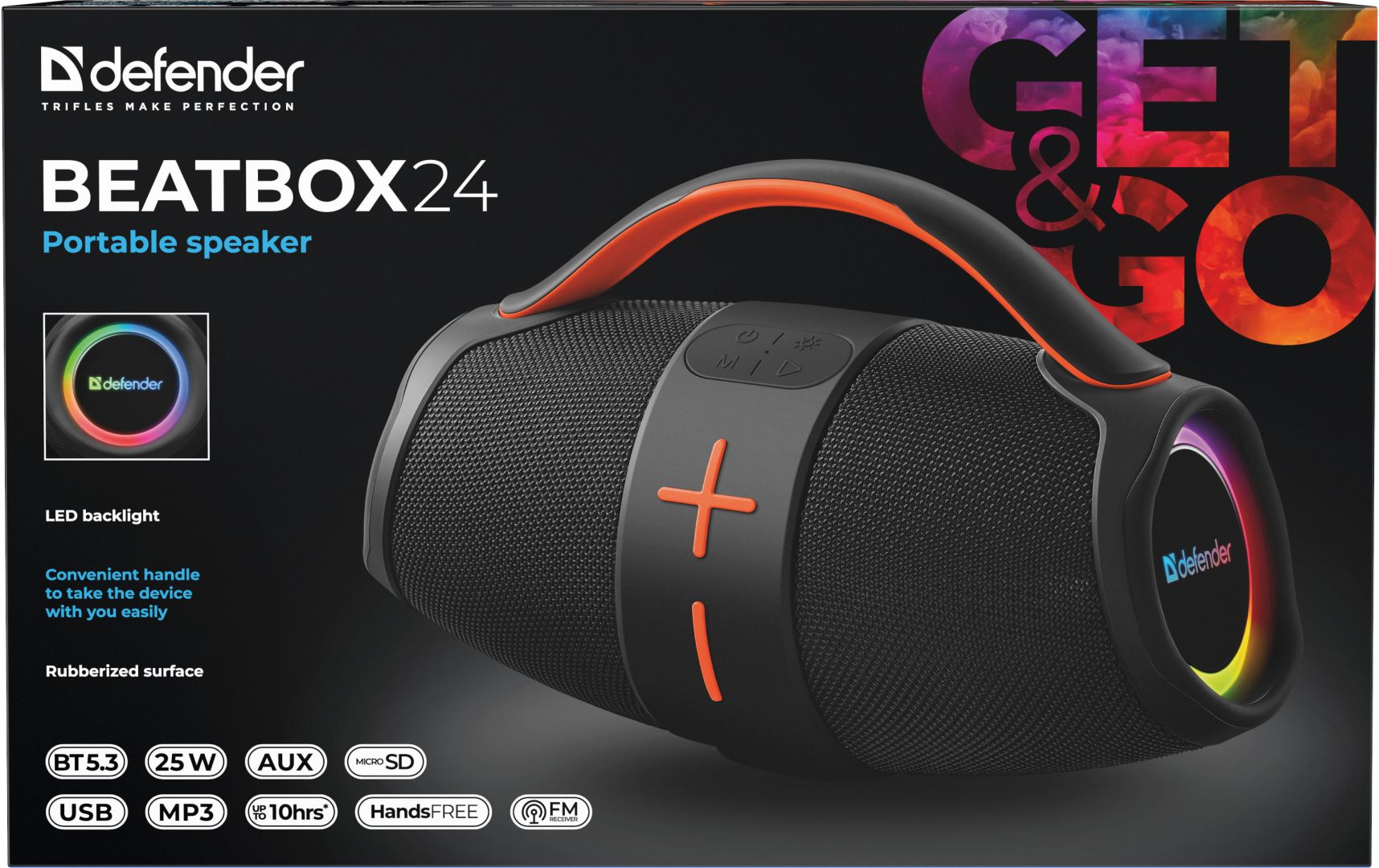 Defender Beatbox 24 Bluetooth Portable Speaker Black